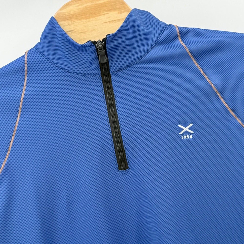 Adidas Mens ClimaWarm 1/4‎ Zip Pullover Blue Long Sleeve Athletic Shirt XL